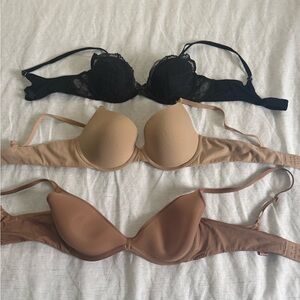 SKIMS Black and Tan Bra Natori Black Bra